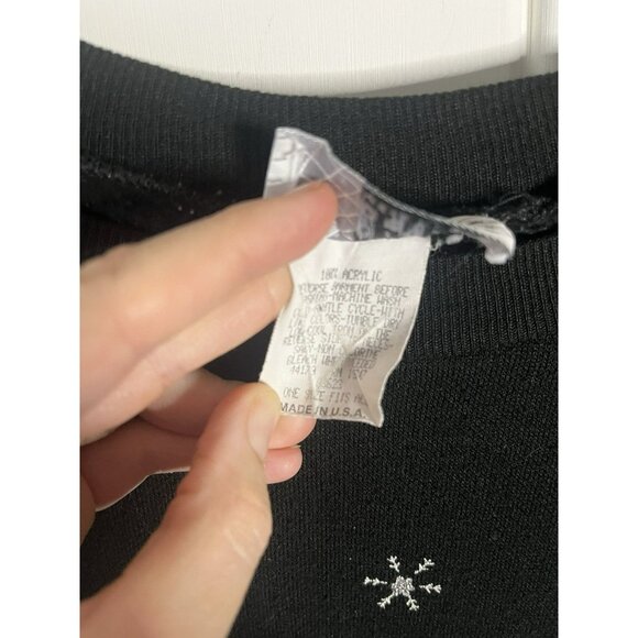 VTG 90s Christmas Sweater By Class Action One Size Fits Most Black Colorful - Picture 3 of 5